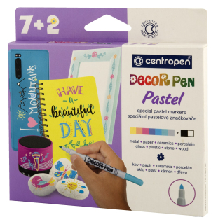 Dekor pastelové fixky Centropen 2738 - sada 7+2ks