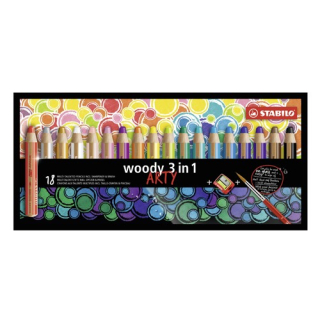 Farbičky STABILO woody 3 v 1 - sada 18ks